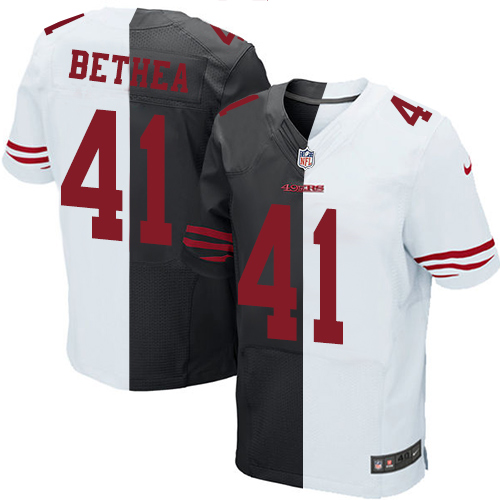 Men's Elite Antoine Bethea Nike Jersey Black/White - #41 Split Fashion NFL San Francisco 49ers